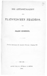 Die Abfassungszeit des Platonischen Phaidros by Franz Susemihl