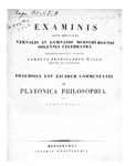 Commentatio de Platonica philosophia by Karl Ferdinand Wieck