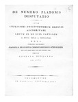 De numero Platonis disputatio by Karl Ernst Christoph Schneider