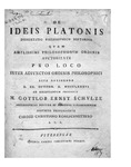De Ideis Platonis: Dissertatio Philosophico Historica by Gottlob Ernst Schulze and Carolus Christianus Kohlschuetterus
