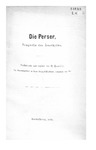 Die Perser: Tragœdie des Aeschylos by Hermann August Theodor Köchly